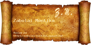Zabolai Montika névjegykártya